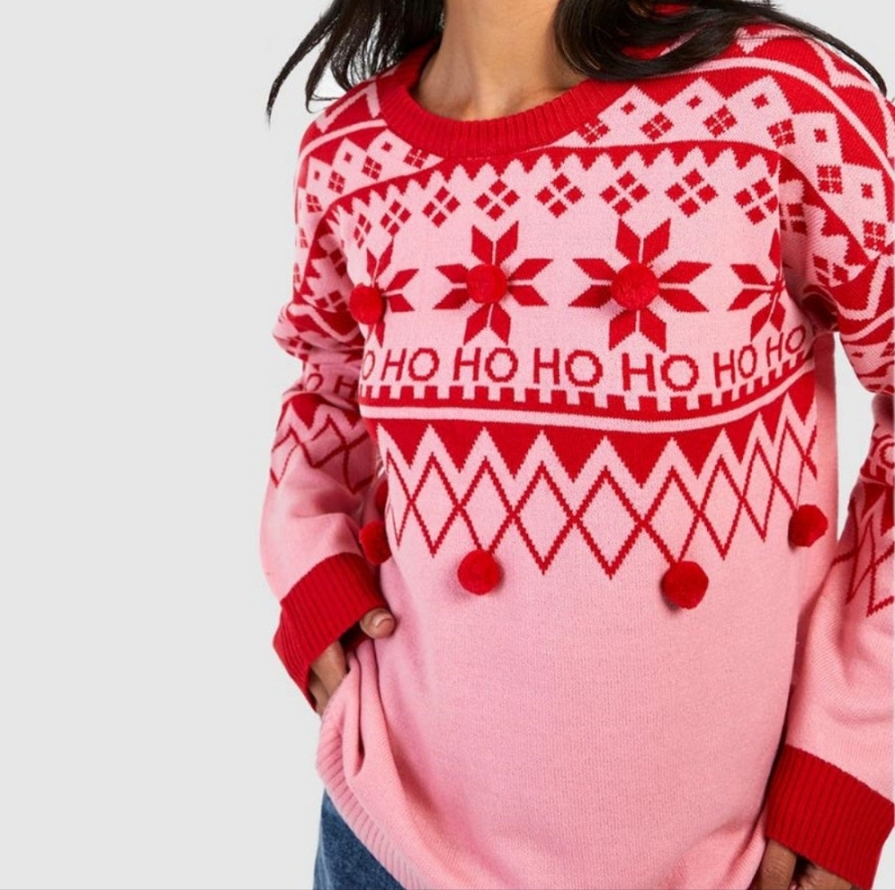 Ho Ho Ho Pom Pom Christmas Sweater
